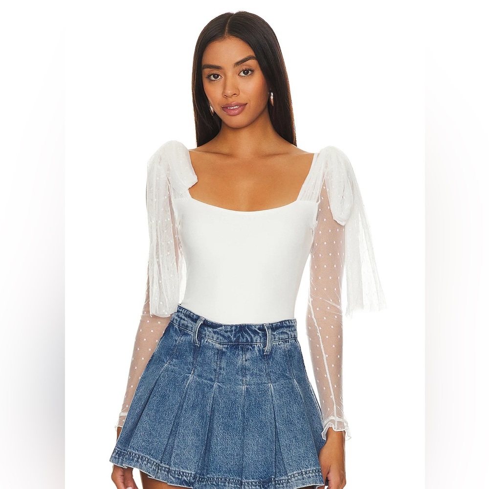 Intimately Free People Tongue Tied Bodysuit Ivory Size Small